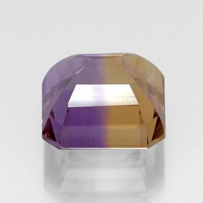 10.91캐럿 천연 바이컬러 아메트린, 에메랄드 컷, 13.1×13 mm, VVS