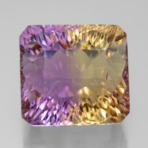13.95캐럿 천연 바이컬러 아메트린, 에메랄드 컷, 14.4×13.5 mm, VVS-VS