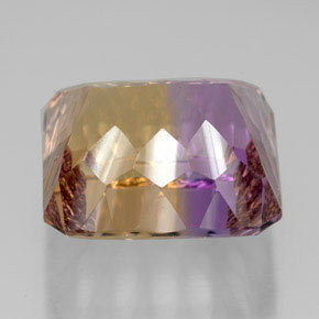 13.66캐럿 천연 바이컬러 아메트린, 에메랄드 컷, 14.6×13.5 mm, VVS