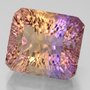 14.66캐럿 천연 바이컬러 아메트린, 에메랄드 컷, 14.5×12.9 mm, VVS
