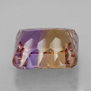 12.08캐럿 천연 바이컬러 아메트린, 에메랄드 컷, 14.4×12.8 mm, VVS