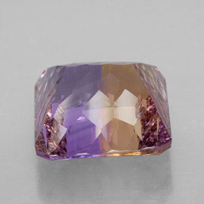 12.03캐럿 천연 바이컬러 아메트린, 에메랄드 컷, 13.9×13.5 mm, VVS