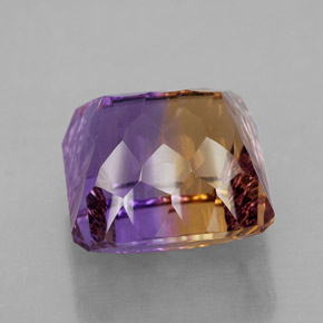 13.93캐럿 천연 바이컬러 아메트린, 에메랄드 컷, 13.7×13.3 mm, VVS