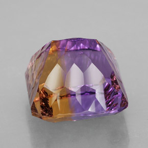 14.07캐럿 천연 바이컬러 아메트린, 에메랄드 컷, 14.1×13.4 mm, VVS