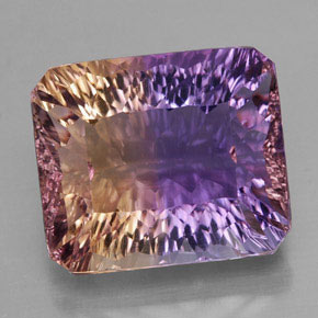 13.10캐럿 천연 바이컬러 아메트린, 에메랄드 컷, 15.1×12.9 mm, VVS