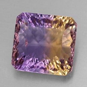 11.06캐럿 천연 바이컬러 아메트린, 에메랄드 컷, 13.6×13 mm, VVS
