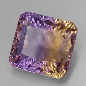 11.06캐럿 천연 바이컬러 아메트린, 에메랄드 컷, 13.6×13 mm, VVS