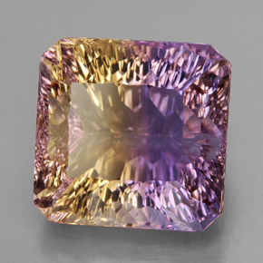 15.03캐럿 천연 바이컬러 아메트린, 에메랄드 컷, 14.2×13.8 mm, VVS
