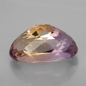 13.60캐럿 천연 바이컬러 아메트린, 타원형 컷, 19.2×11.6 mm, VVS