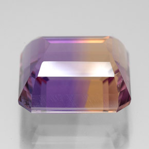 11.07캐럿 천연 바이컬러 아메트린, 에메랄드 컷, 13.9×12.8 mm, VS
