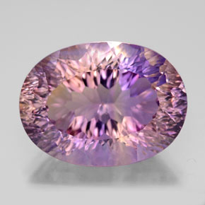 10.85캐럿 천연 바이컬러 아메트린, 타원형 컷, 16.9×12.5 mm, VVS
