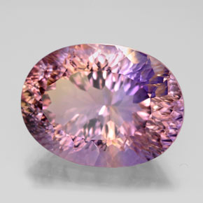 10.85캐럿 천연 바이컬러 아메트린, 타원형 컷, 16.9×12.5 mm, VVS