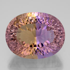 13.60캐럿 천연 바이컬러 아메트린, 타원형 컷, 17.3×13.6 mm, IF