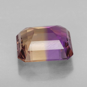 6.19캐럿 천연 바이컬러 아메트린, 에메랄드 컷, 12×10.5 mm, VVS