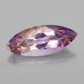 13.51캐럿 천연 바이컬러 아메트린, 마퀴즈, 26.8×11.3 mm, IF