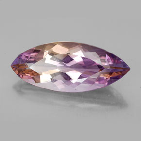 13.51캐럿 천연 바이컬러 아메트린, 마퀴즈, 26.8×11.3 mm, IF