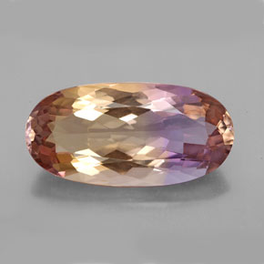 18.48캐럿 천연 바이컬러 아메트린, 타원형 컷, 26×13 mm, VVS