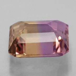 4.28캐럿 천연 바이컬러 아메트린, 에메랄드 컷, 10.6×9.5 mm, VVS