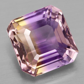 4.82캐럿 천연 바이컬러 아메트린, 에메랄드 컷, 10.2×10 mm, VVS