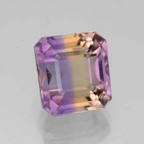 4.69캐럿 천연 바이컬러 아메트린, 에메랄드 컷, 9.8×9 mm, VVS