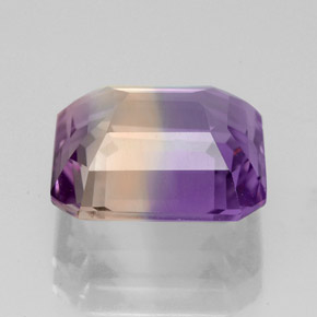5.42캐럿 천연 바이컬러 아메트린, 에메랄드 컷, 11.3×10.7 mm, VVS