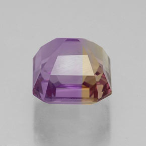 4.15캐럿 천연 바이컬러 아메트린, 에메랄드 컷, 9.5×8.7 mm, VVS