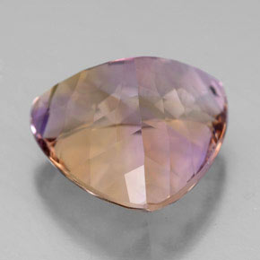 9.29캐럿 천연 바이컬러 아메트린, 트릴리언, 14.2×13.9 mm, VVS