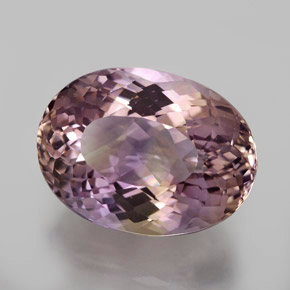 12.55캐럿 천연 바이컬러 아메트린, 타원형 컷, 17.2×12.7 mm, VVS