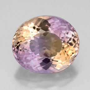 8.50캐럿 천연 바이컬러 아메트린, 타원형 컷, 14.1×12.1 mm, VS