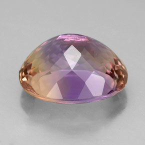 7.88캐럿 천연 바이컬러 아메트린, 타원형 컷, 14.3×11.7 mm, VVS