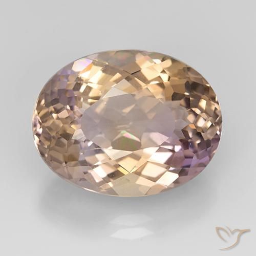 12.07ct 자연스러운 바이컬러 아메트린, 타원형, VVS