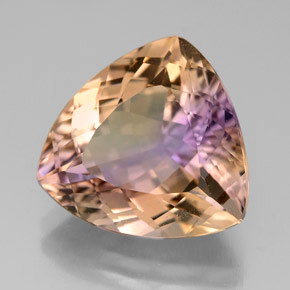 7.13캐럿 천연 바이컬러 아메트린, 트릴리언, 14×13.5 mm, VVS-VS