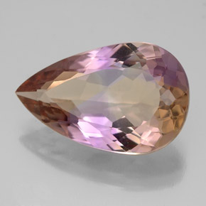 6.06캐럿 천연 바이컬러 아메트린, 배 모양, 16.8×10.7 mm, VVS