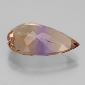 6.06캐럿 천연 바이컬러 아메트린, 배 모양, 16.8×10.7 mm, VVS