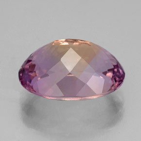 5.69캐럿 천연 바이컬러 아메트린, 타원형 컷, 13.4×10.3 mm, VVS