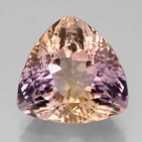 7.60캐럿 천연 바이컬러 아메트린, 트릴리언, 13.8×13.4 mm, VVS