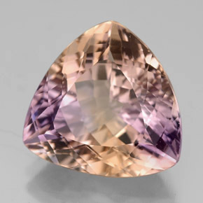 7.60캐럿 천연 바이컬러 아메트린, 트릴리언, 13.8×13.4 mm, VVS
