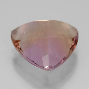 7.60캐럿 천연 바이컬러 아메트린, 트릴리언, 13.8×13.4 mm, VVS