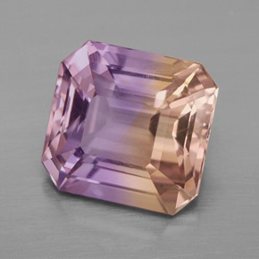 4.98캐럿 천연 바이컬러 아메트린, 에메랄드 컷, 10.6×10 mm, VVS-VS