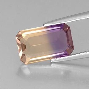 2.59캐럿 천연 바이컬러 아메트린, 에메랄드 컷, 12×7.4 mm, VVS-VS