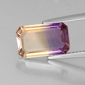 2.59캐럿 천연 바이컬러 아메트린, 에메랄드 컷, 12×7.4 mm, VVS-VS