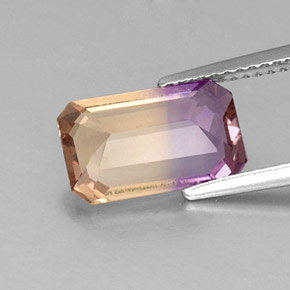 2.59캐럿 천연 바이컬러 아메트린, 에메랄드 컷, 12×7.4 mm, VVS-VS
