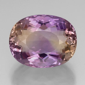 17.66캐럿 천연 바이컬러 아메트린, 타원형 컷, 18.1×14.2 mm, VVS-VS