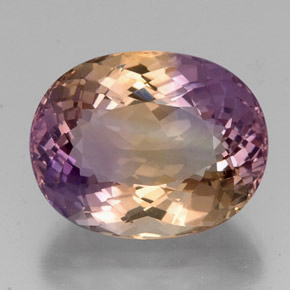 19.11캐럿 천연 바이컬러 아메트린, 타원형 컷, 19.5×15.3 mm, VVS-VS
