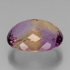 19.11캐럿 천연 바이컬러 아메트린, 타원형 컷, 19.5×15.3 mm, VVS-VS
