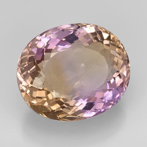 17.20캐럿 천연 바이컬러 아메트린, 타원형 컷, 18.2×15.4 mm, VS