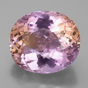 25.99캐럿 천연 바이컬러 아메트린, 타원형 컷, 20×17.5 mm, VVS