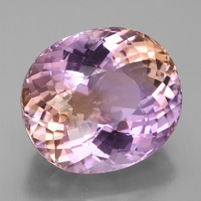 25.99캐럿 천연 바이컬러 아메트린, 타원형 컷, 20×17.5 mm, VVS
