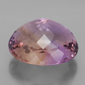 25.99캐럿 천연 바이컬러 아메트린, 타원형 컷, 20×17.5 mm, VVS