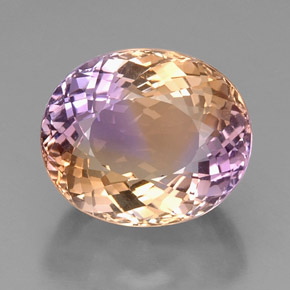 16.82캐럿 천연 바이컬러 아메트린, 타원형 컷, 17.3×14.5 mm, VVS-VS